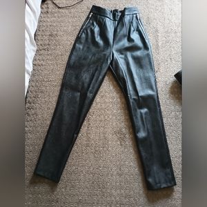 Vixen by Micheline Pitt- Faux Leather/ High waisted pants.